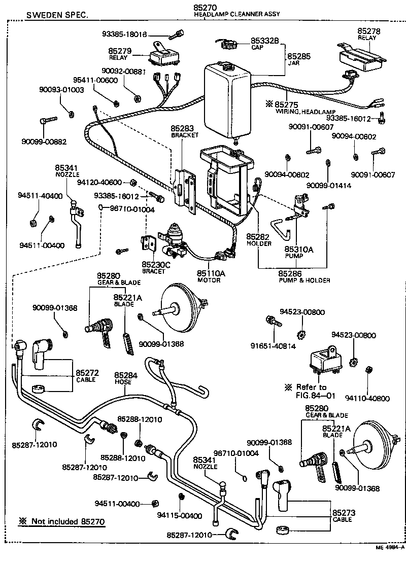 90446-06320 HOSE, WINDSHIELD WASHER (FROM MOTOR TO JOINT) product image