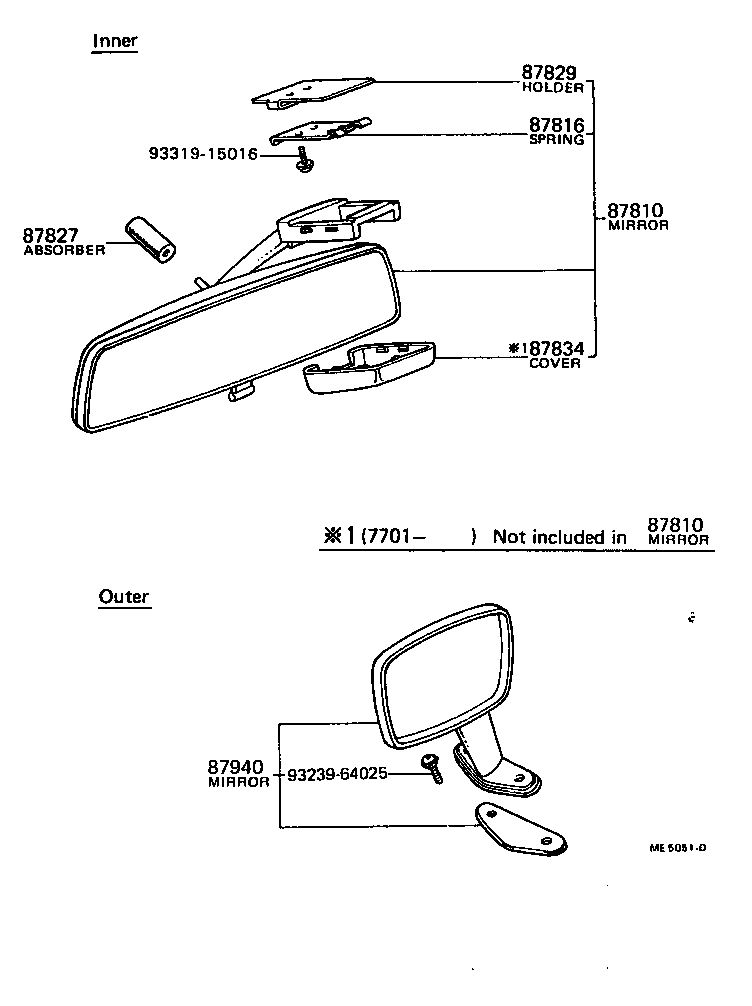 87940-12230 MIRROR ASSY, OUTER REAR VIEW, LH product image