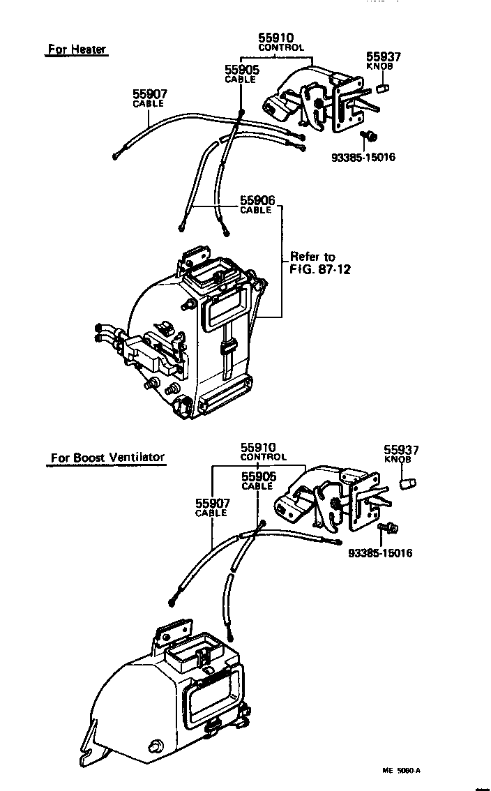 Toyota 55910-20101 CONTROL ASSY, HEATER OR BOOST VENTILATOR