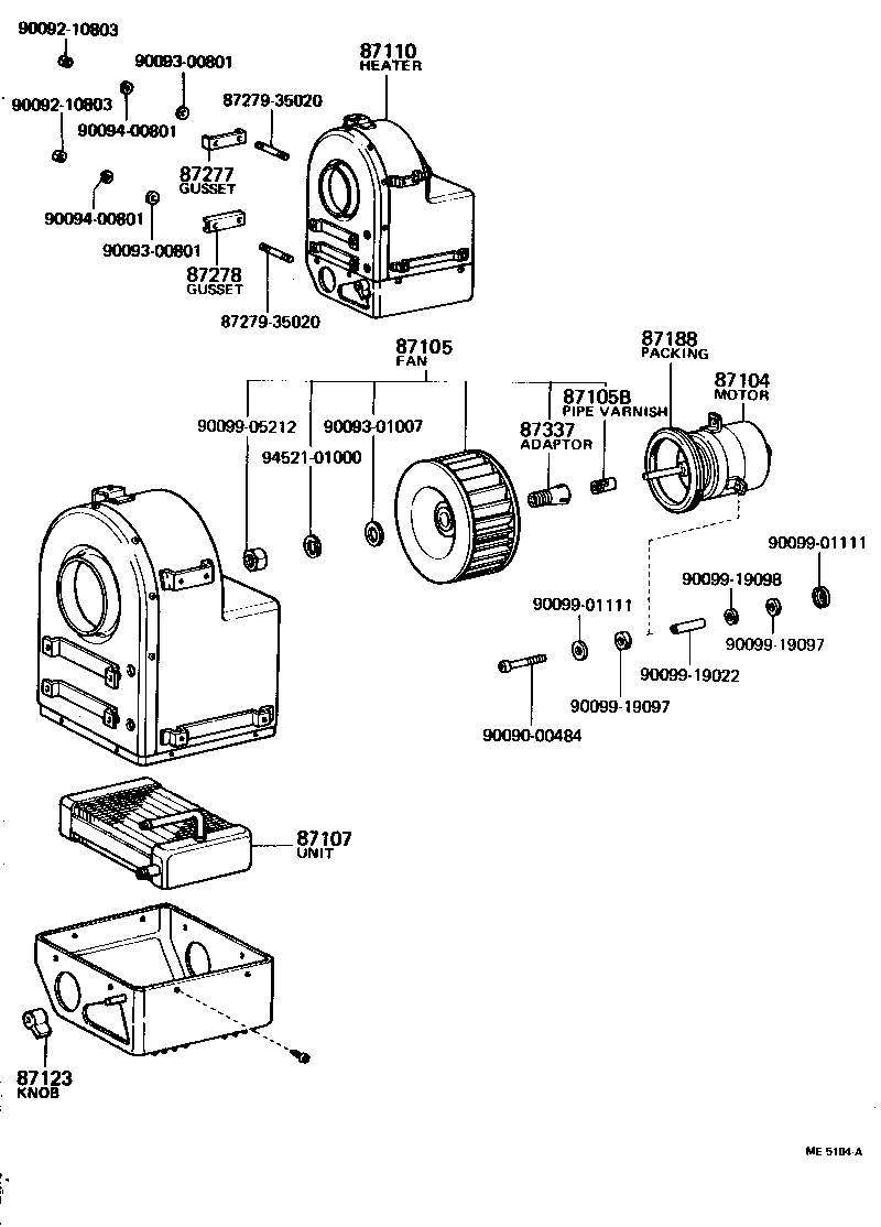 87150-55010 RADIATOR ASSY, HEATER product image