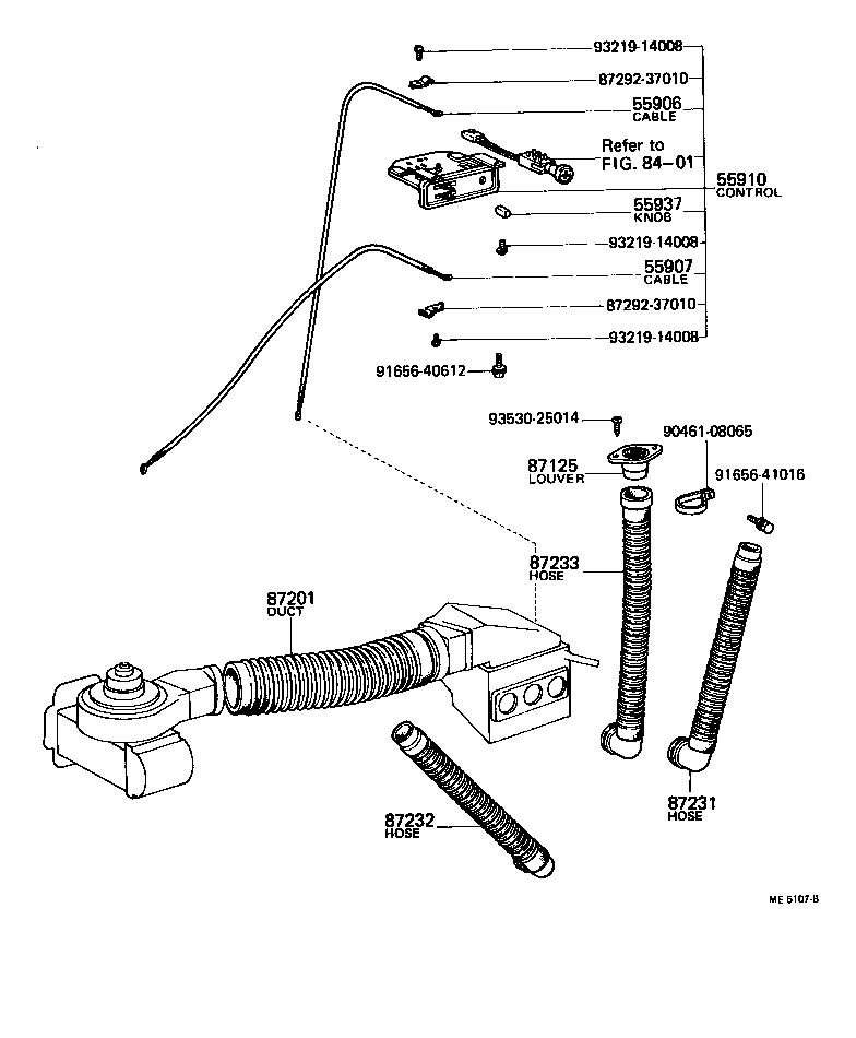 87123-55010 KNOB, HEATER CONTROL LEVER product image
