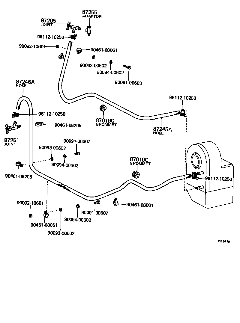 87204-55010 JOINT OR UNION, FRONT HEATER HOSE THROUGH OR INLET VALVE product image