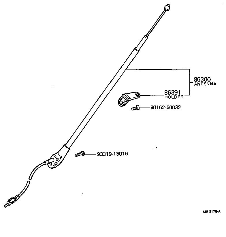 86300-27010 ANTENNA ASSY, W/HOLDER product image
