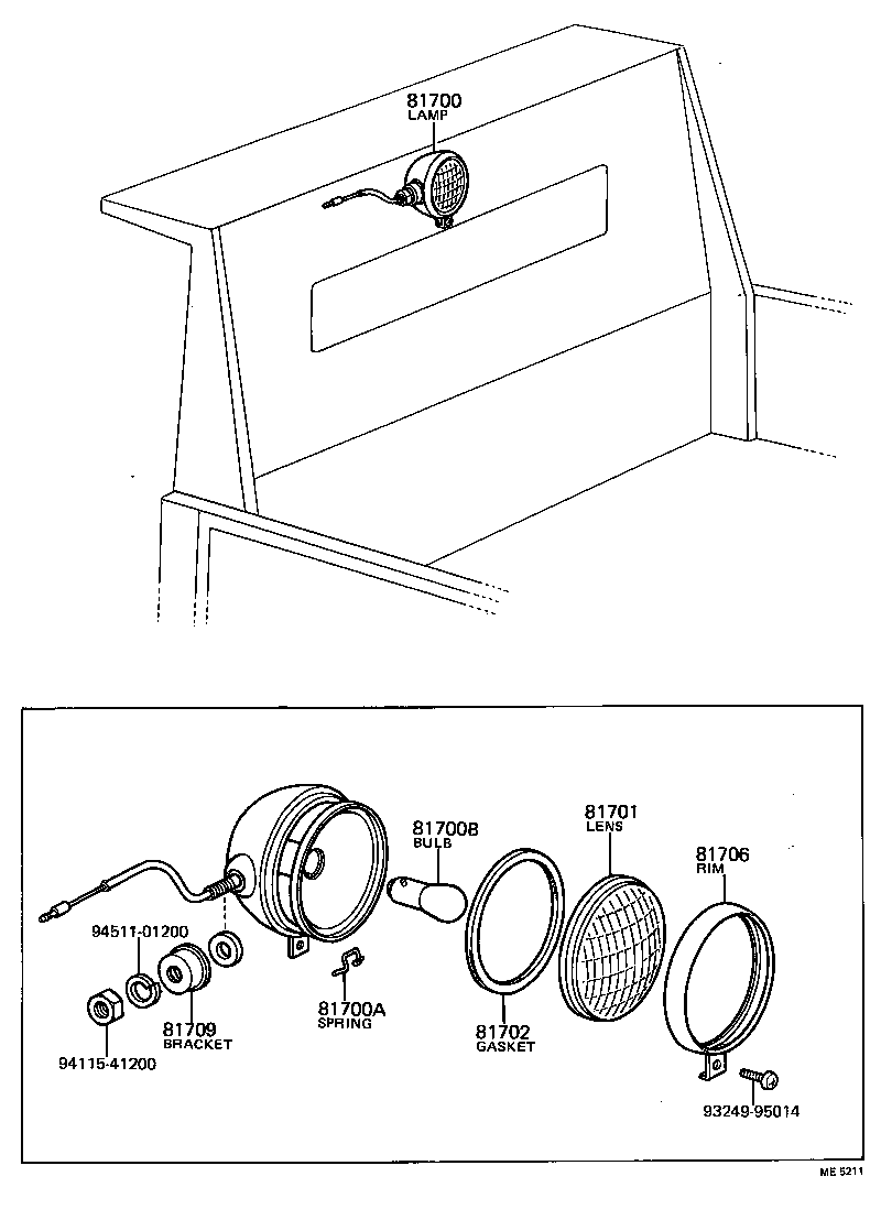 81671-59010 LENS, WORK LAMP product image