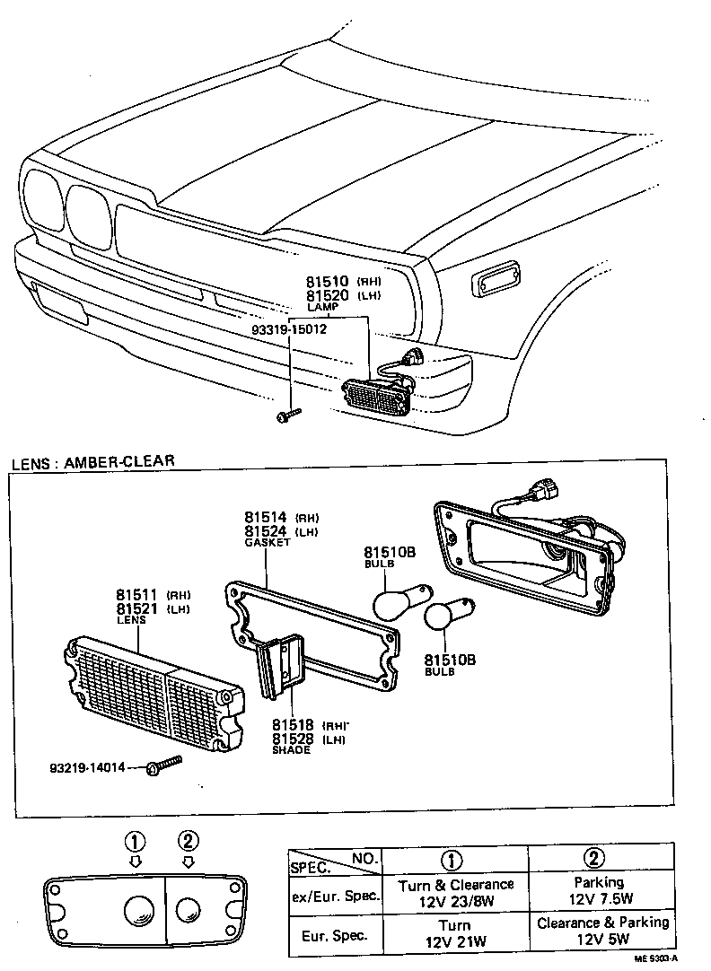 81510-89806 LAMP ASSY, FRONT TURN SIGNAL, RH product image