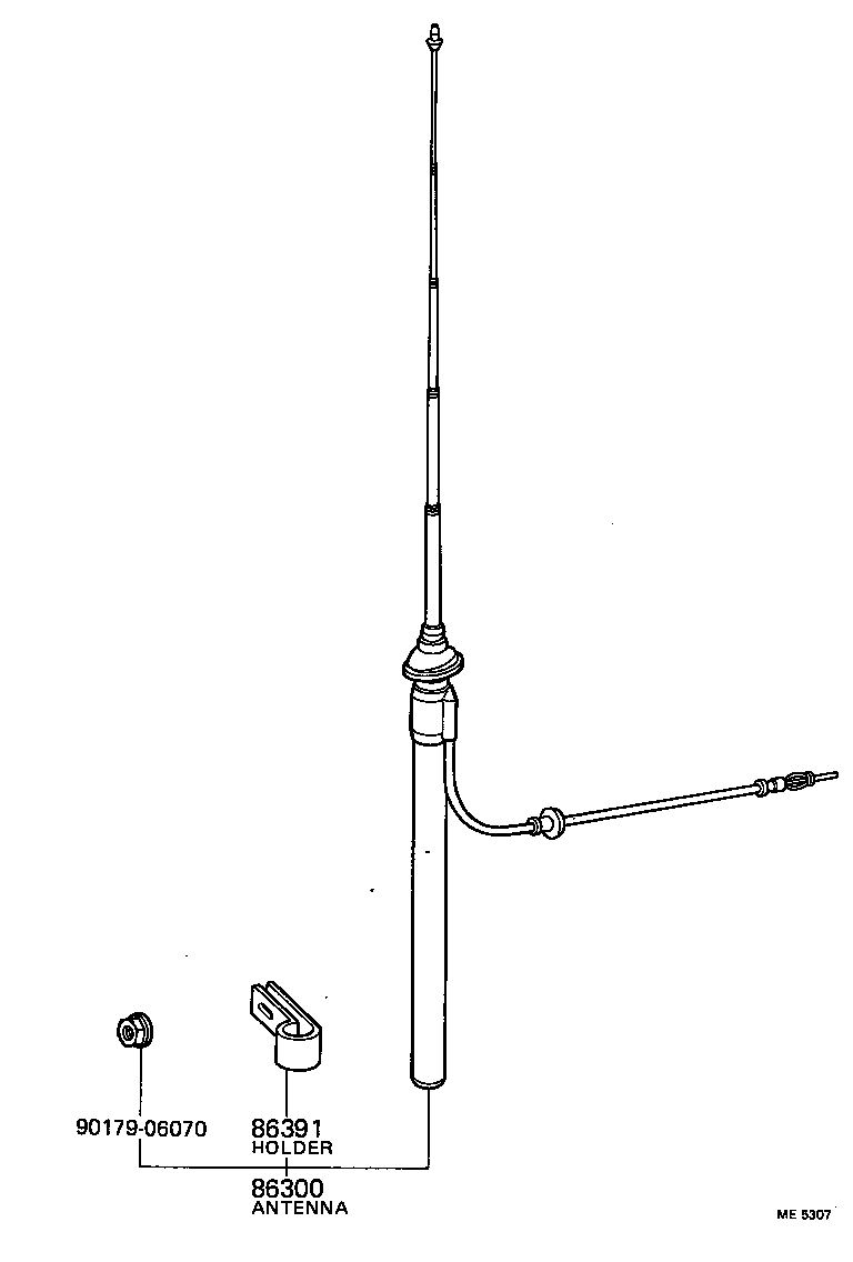 86300-89105 ANTENNA ASSY, W/HOLDER product image