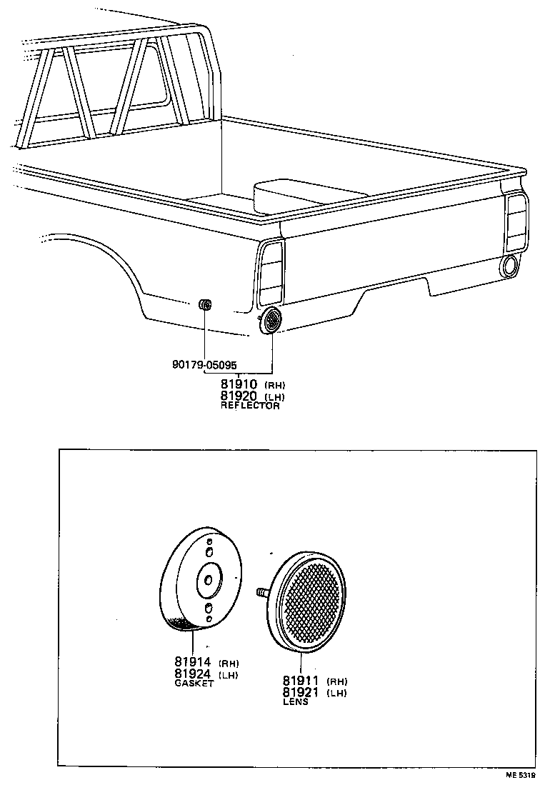 81910-89803 REFLECTOR ASSY, REFLEX, RH product image