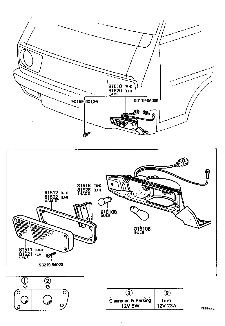 81520-29385 LAMP ASSY, FRONT TURN SIGNAL, LH product image
