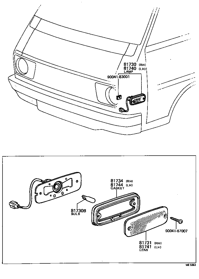 81732-87002 GASKET, SIDE TURN SIGNAL LAMP BODY, RH product image