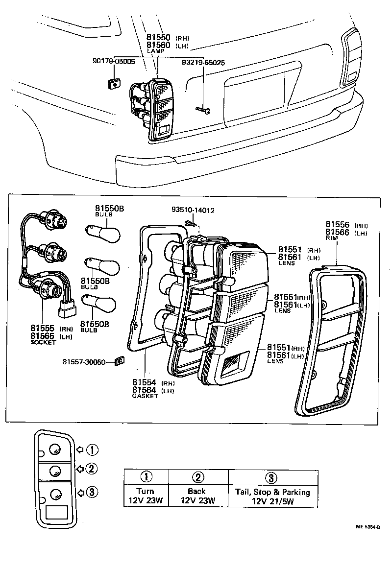 81550-29795 LAMP ASSY, REAR COMBINATION, RH product image