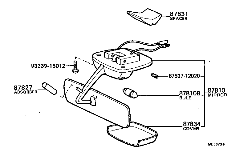 87901-87003 MIRROR ASSY, OUTER REAR VIEW, LH product image