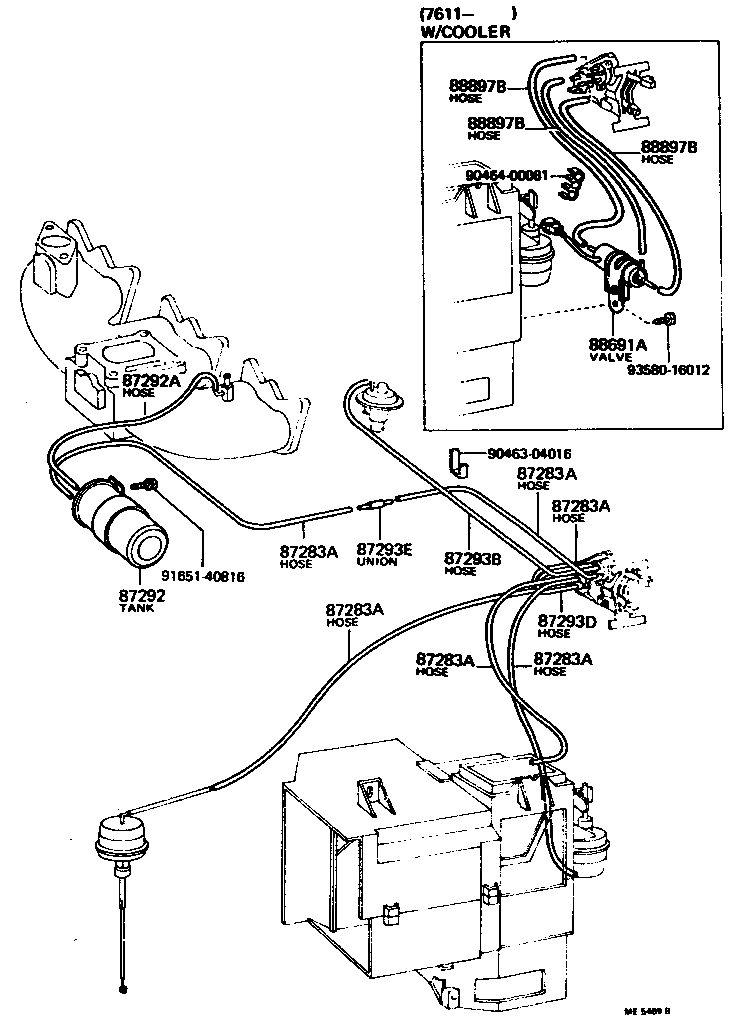 90445-07008 HOSE (FOR IDLE UP DEVICE) product image