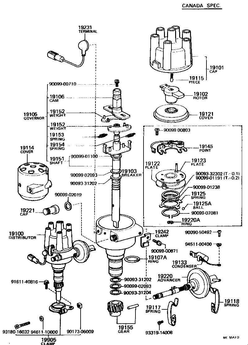 19103-60080 BREAKER SUB-ASSY, DISTRIBUTOR product image