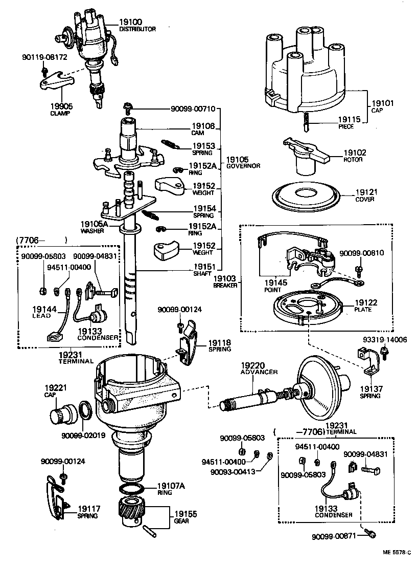 19103-41030 BREAKER SUB-ASSY, DISTRIBUTOR product image