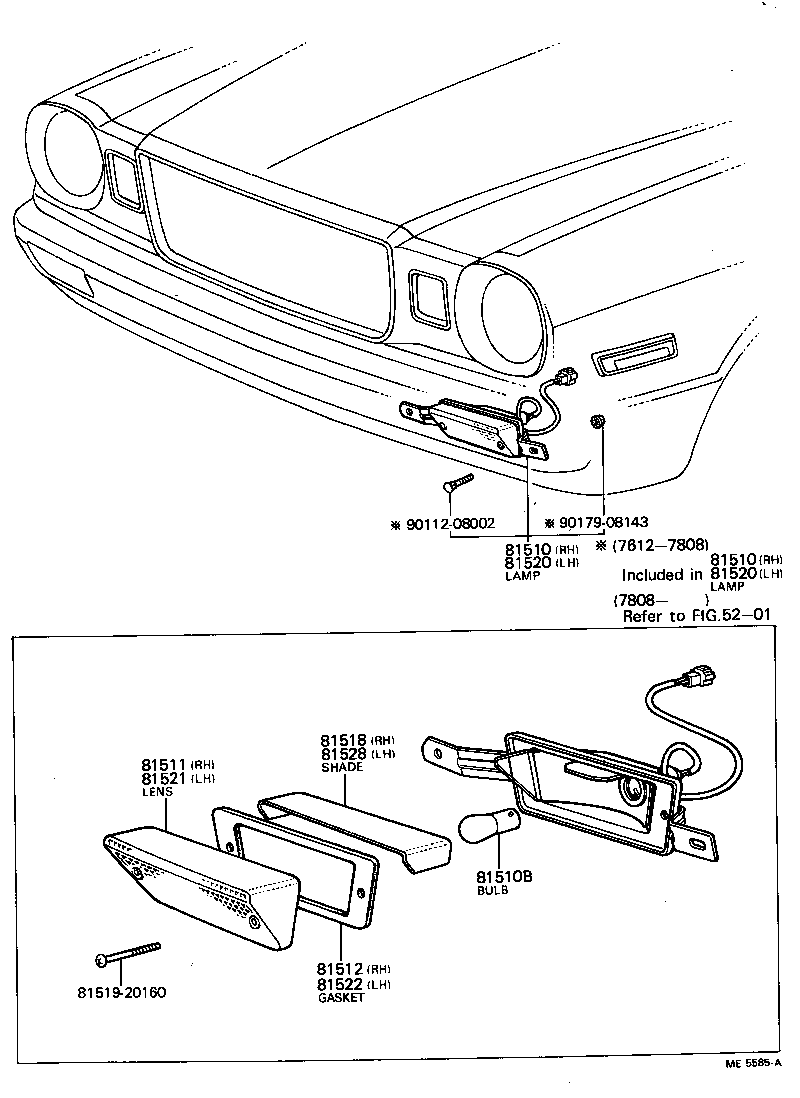 81511-22130 LENS, FRONT TURN SIGNAL LAMP, RH product image