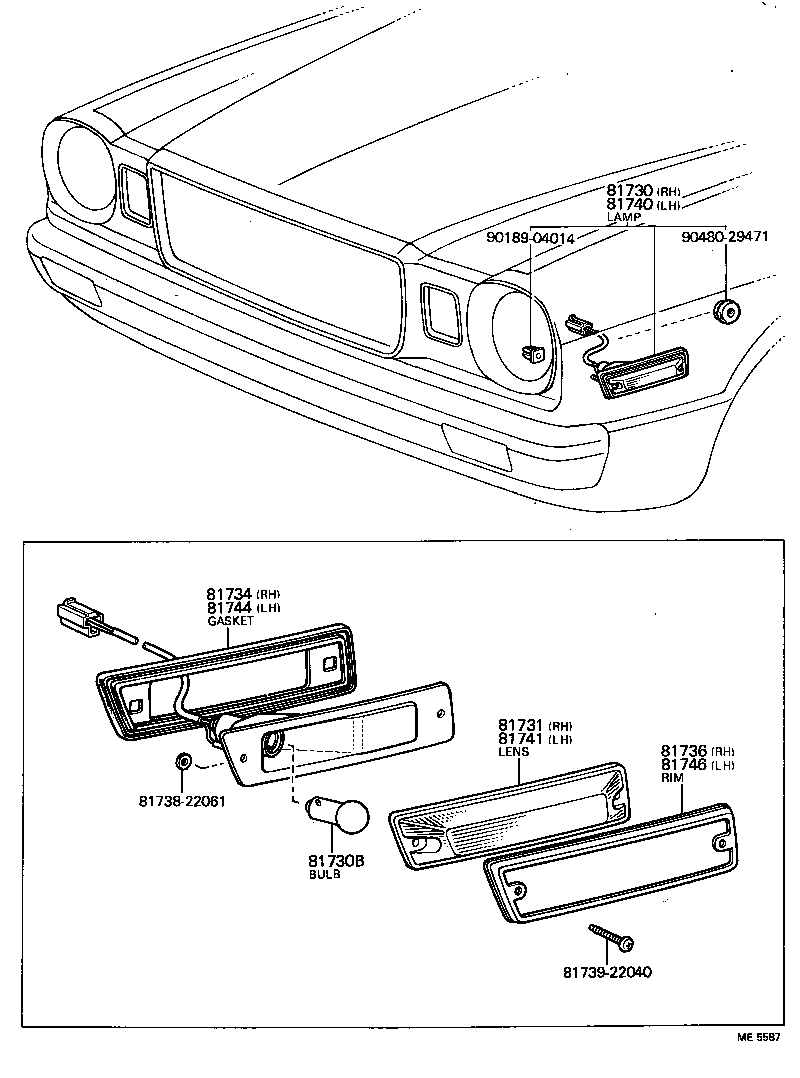 81740-29116 LAMP ASSY, SIDE TURN SIGNAL, LH product image