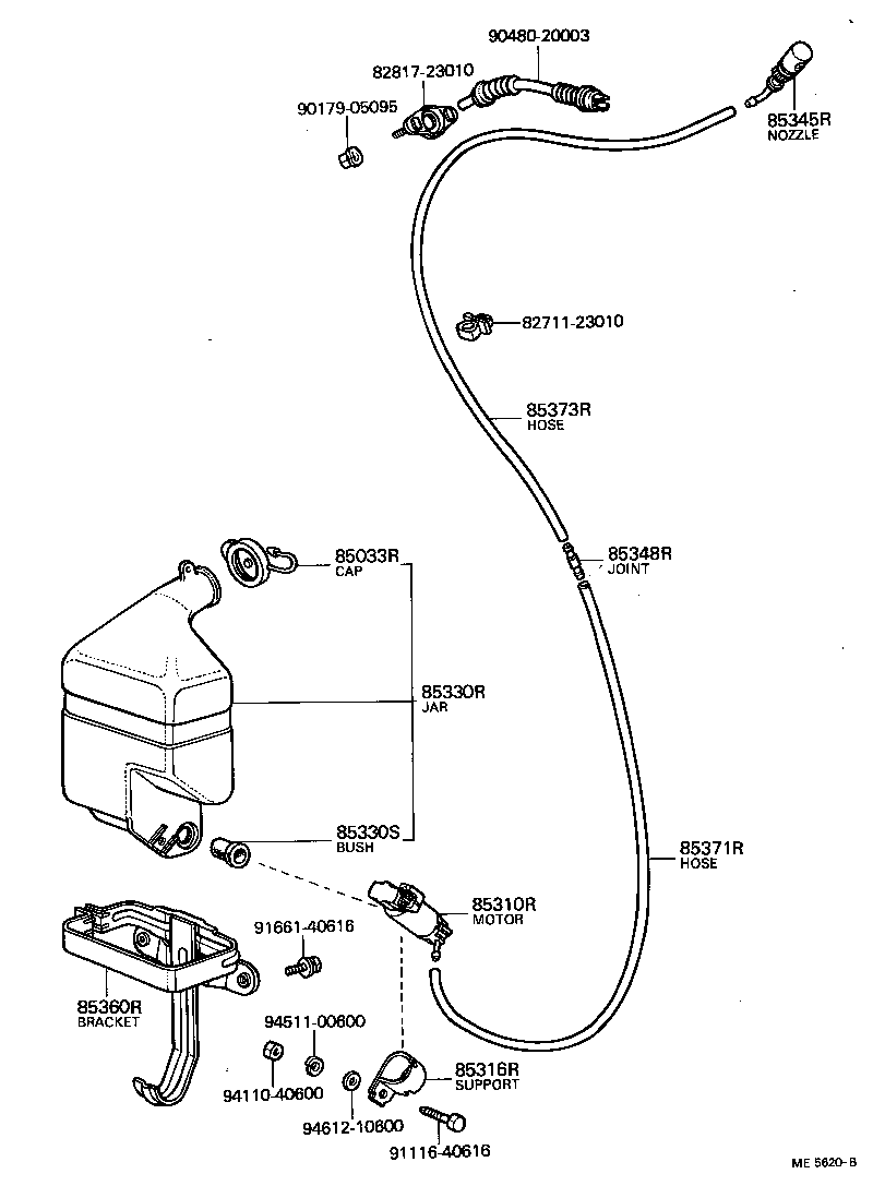 Toyota 85035-23020 NOZZLE, REAR WASHER