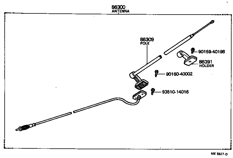 86300-95801 ANTENNA ASSY, W/HOLDER product image