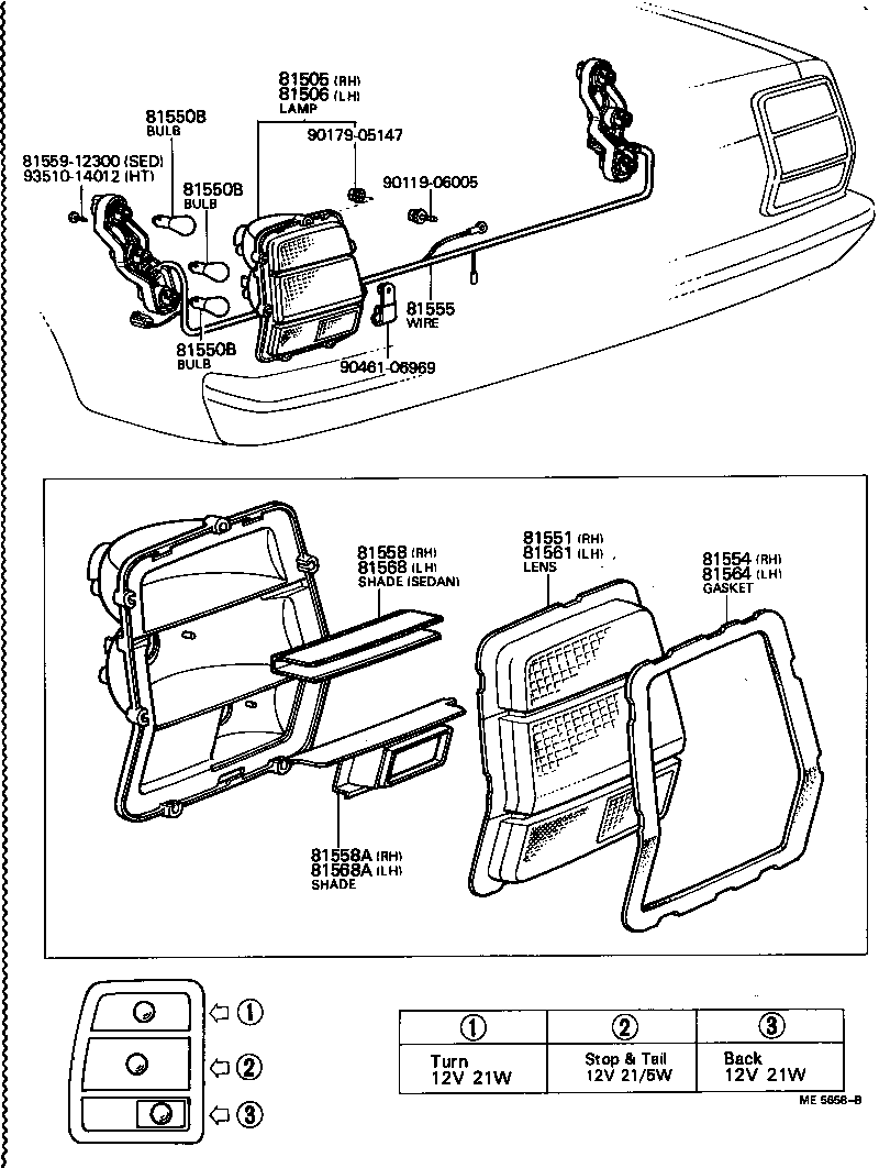 81556-23160 RIM, REAR COMBINATION LAMP, RH product image