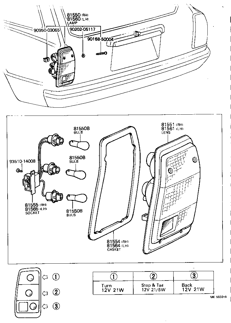 81556-23160 RIM, REAR COMBINATION LAMP, RH product image