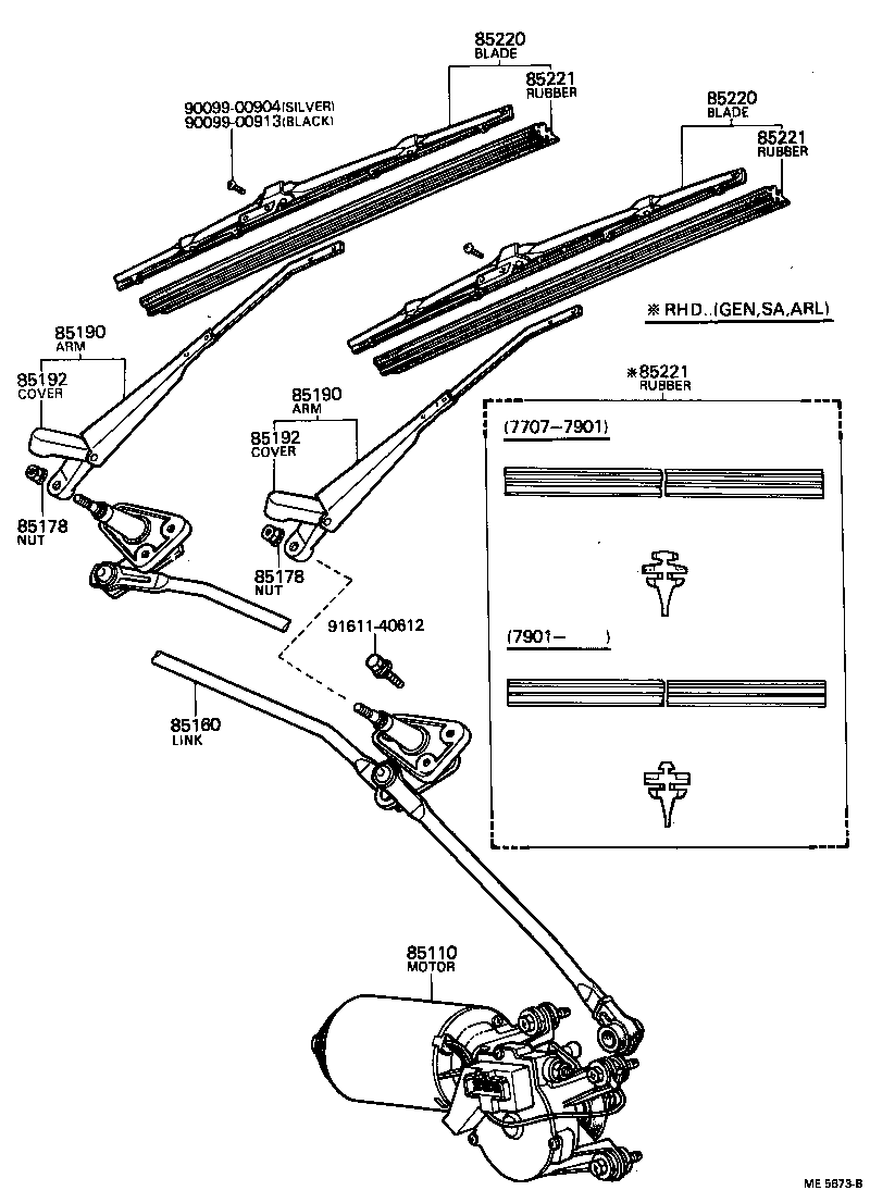 85110-22140 MOTOR ASSY, WINDSHIELD WIPER product image