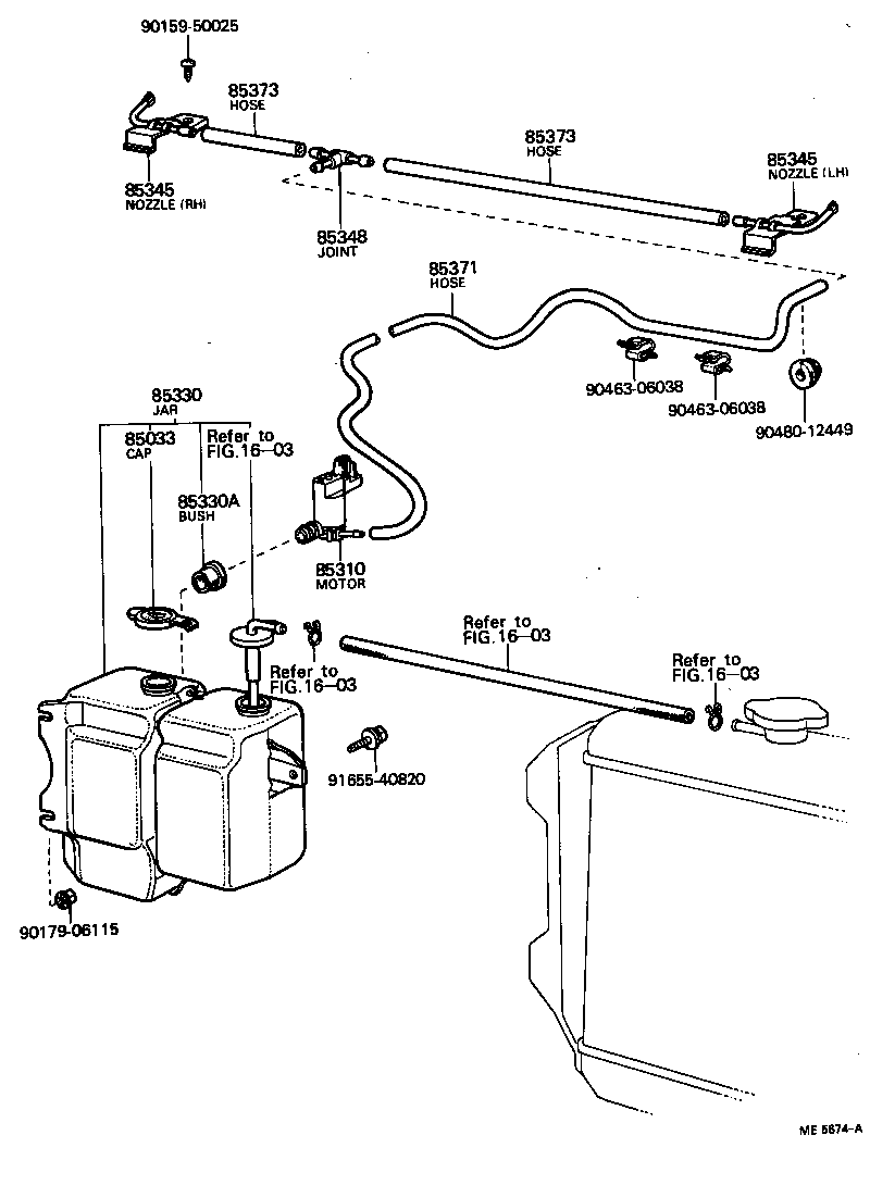 85341-22060 NOZZLE, WINDSHIELD WASHER product image