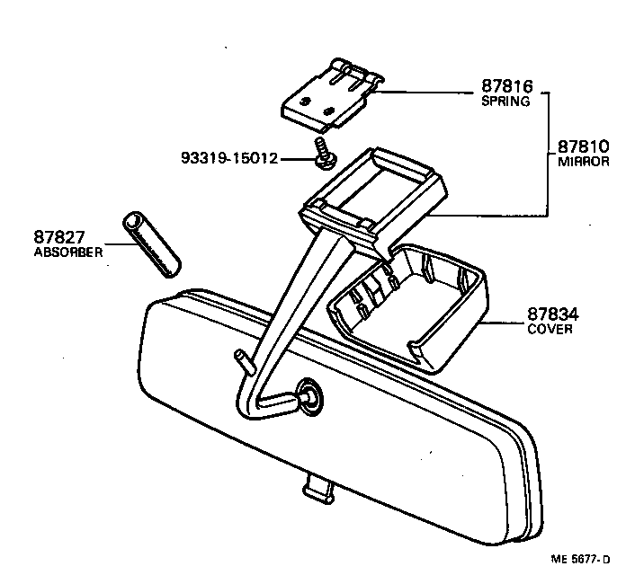 87911-22060 GASKET, OUTER REAR VIEW MIRROR, RH product image