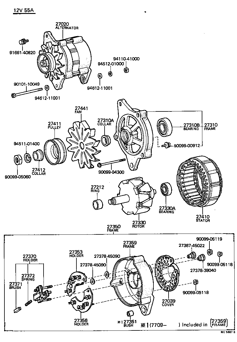 27020-36043 ALTERNATOR ASSY product image