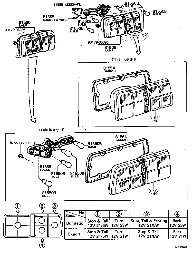 81563-20320 LENS, REAR COMBINATION LAMP, LH product image
