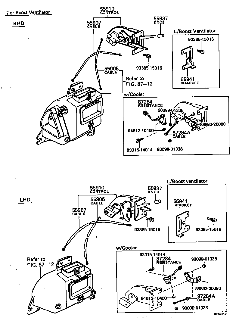55910-20071 CONTROL ASSY, HEATER OR BOOST VENTILATOR product image