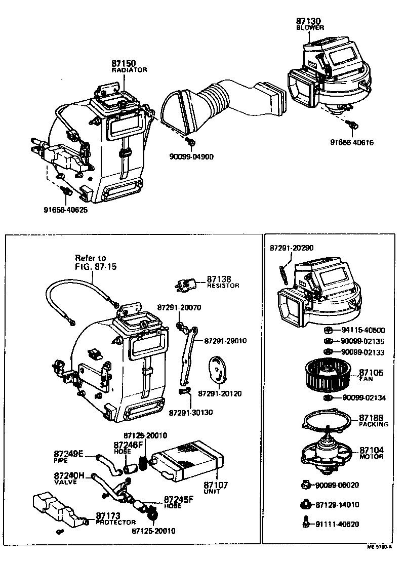 Toyota 87105-20080 FAN SUB-ASSY, HEATER BLOWER
