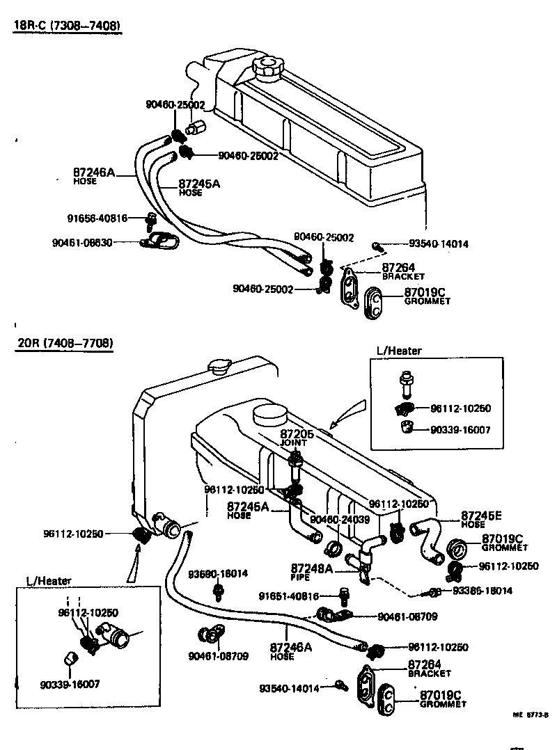 Toyota 87251-20160 JOINT OR UNION, FRONT HEATER HOSE THROUGH OR INLET VALVE