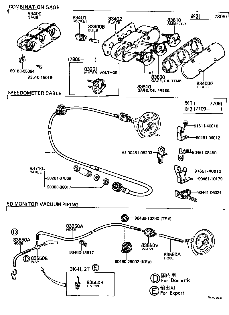 83242-12201 TACHOMETER ASSY, ENGINE product image