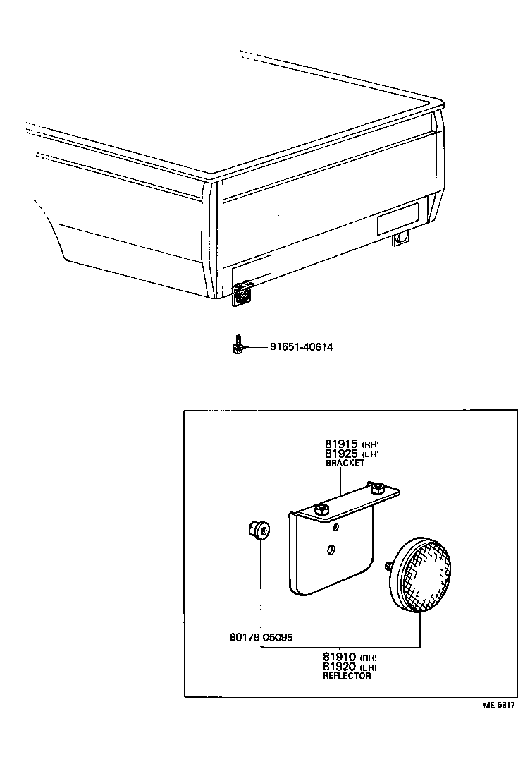 81910-39055 REFLECTOR ASSY, REFLEX, RH product image