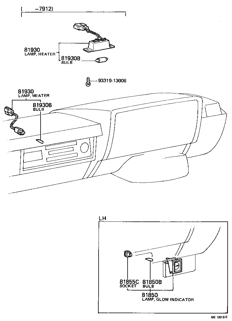 81930-95A02 LAMP ASSY, HEATER CONTROL INDICATOR, NO.1 product image