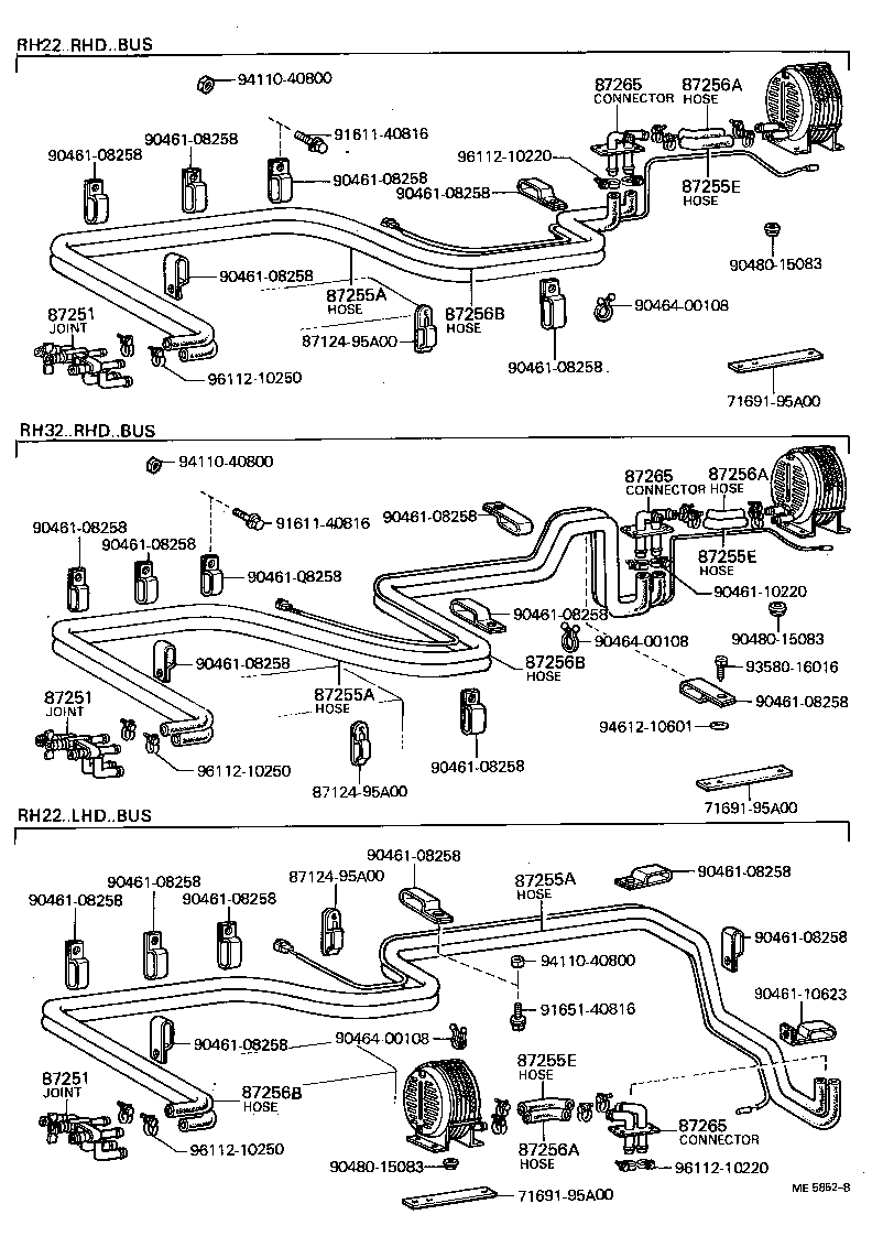 99552-23000 HOSE, REAR HEATER WATER INLET, A(FROM ENGINE) product image