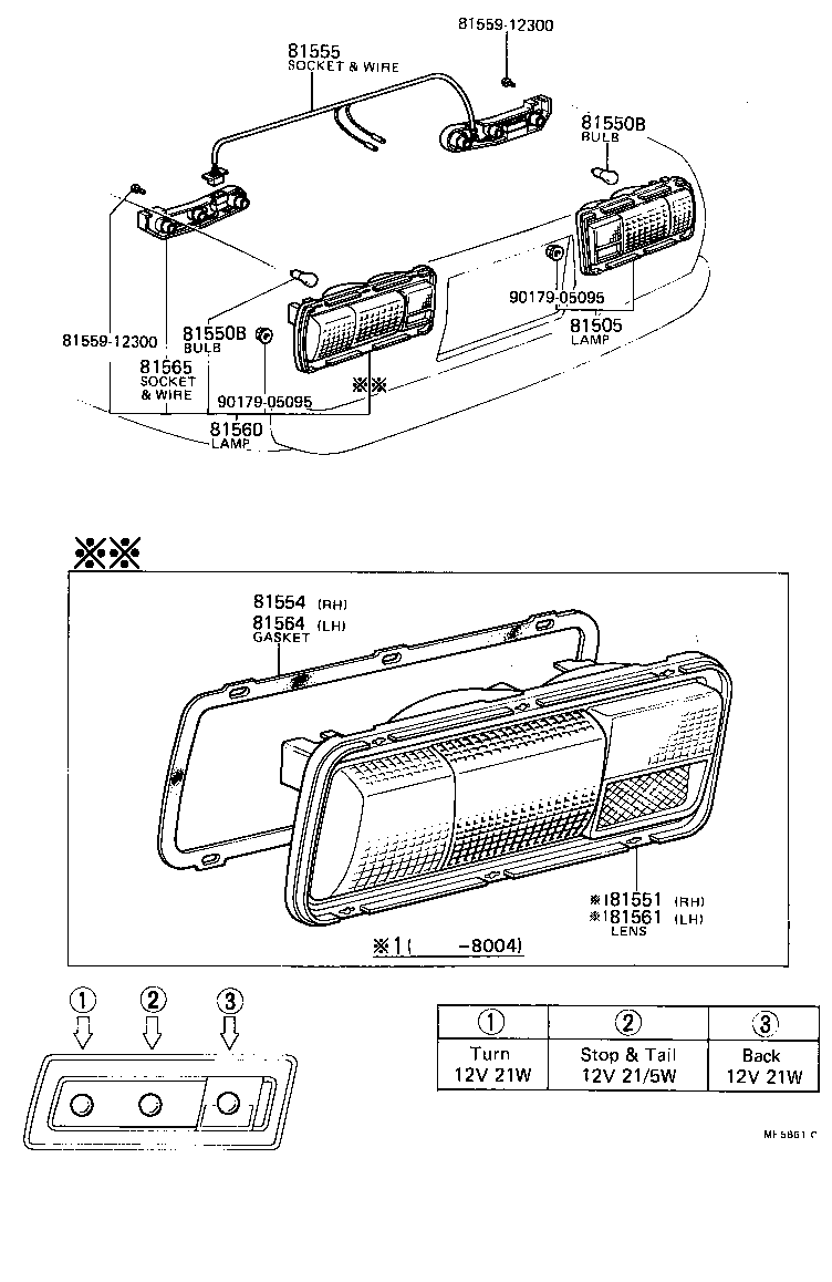 81561-12440 LENS, REAR COMBINATION LAMP, LH product image