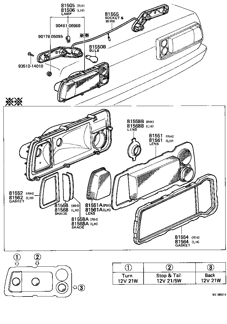 81561-12440 LENS, REAR COMBINATION LAMP, LH product image