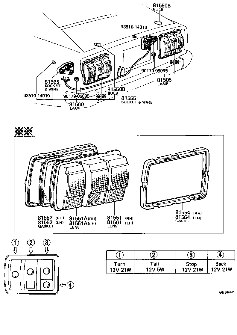 81561-12440 LENS, REAR COMBINATION LAMP, LH product image