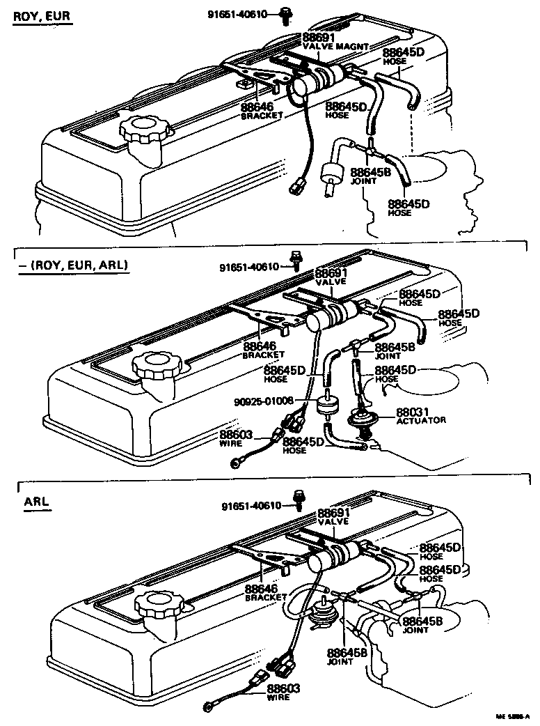 90445-07008 HOSE (FOR IDLE UP DEVICE) product image