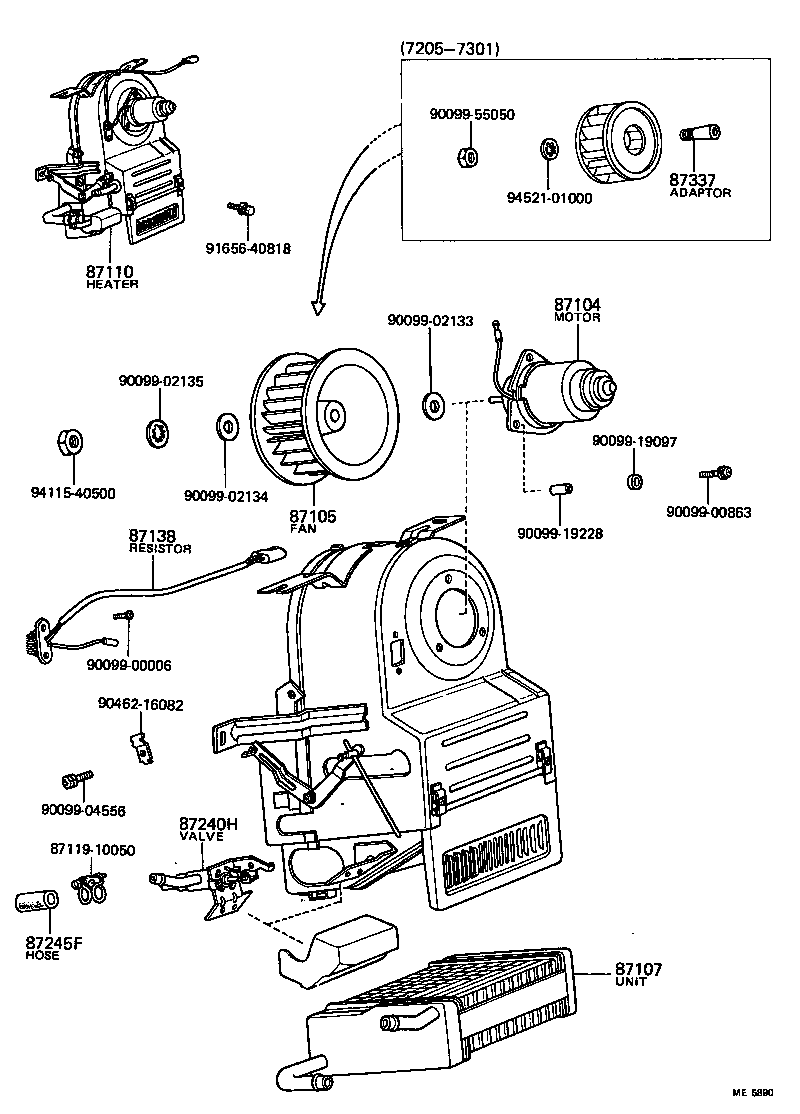 87138-89102 RESISTOR, HEATER BLOWER product image