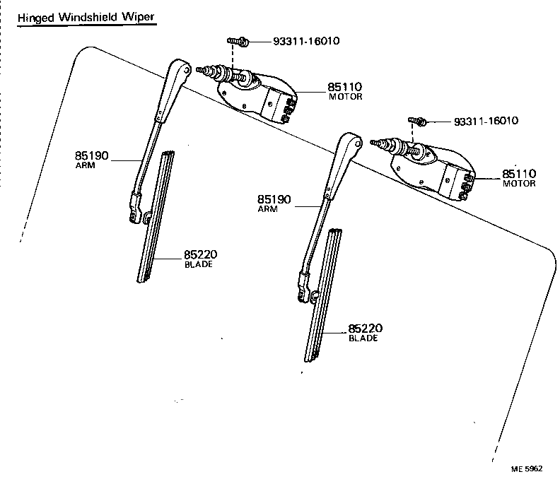 85012-60050 HOLDER SUB-ASSY, WINDSHIELD WIPER MOTOR BRUSH product image