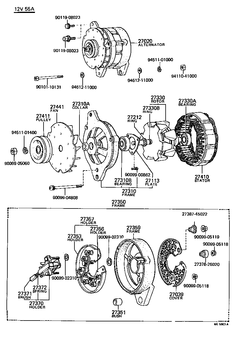 27310-45071 FRAME ASSY, DRIVE END, ALTERNATOR product image