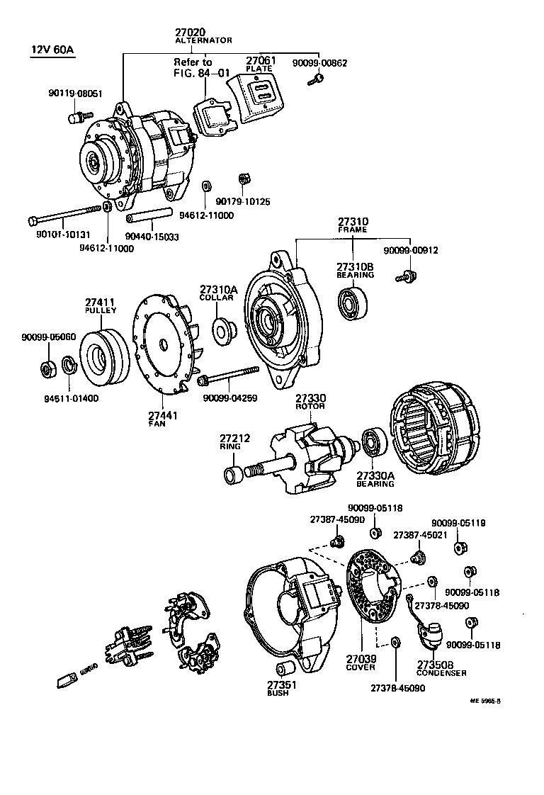 27310-45071 FRAME ASSY, DRIVE END, ALTERNATOR product image