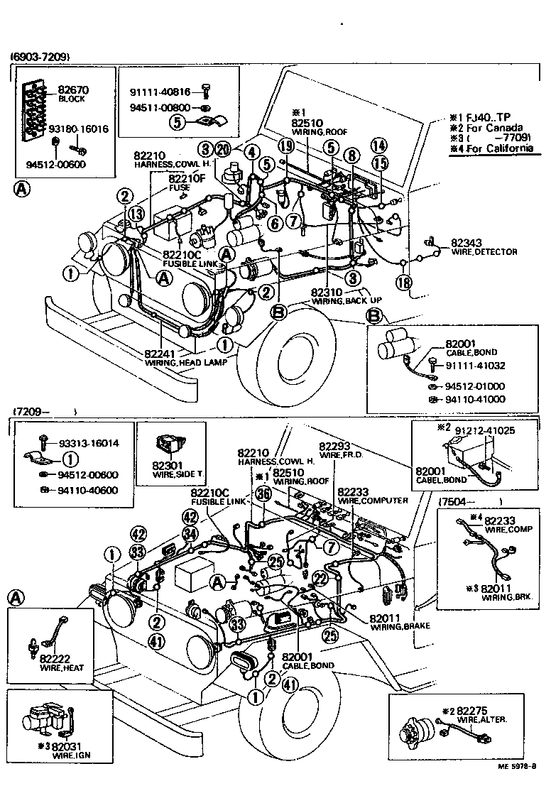 Toyota 82210-90331 HARNESS ASSY, WIRING COWL TO HEADLAMP, NO.1