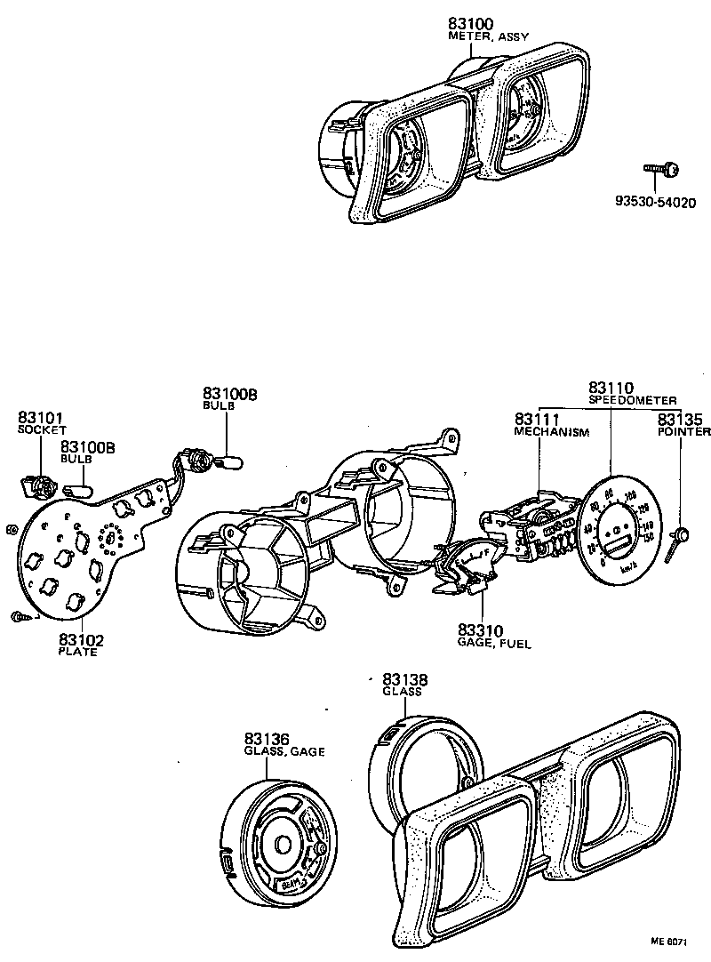 83110-89124 SPEEDOMETER ASSY product image