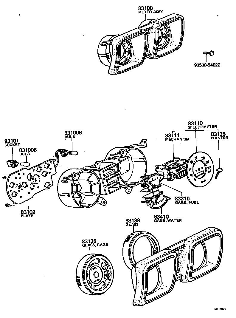 83110-89124 SPEEDOMETER ASSY product image