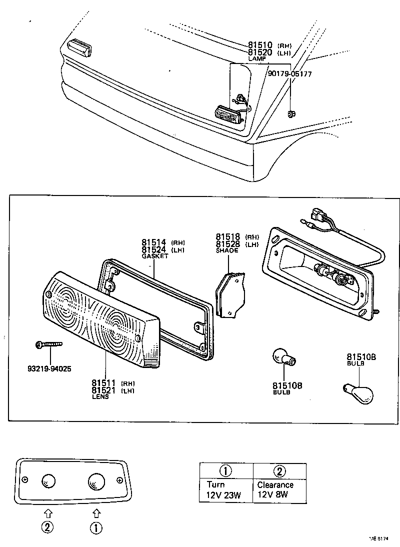 81520-29205 LAMP ASSY, FRONT TURN SIGNAL, LH product image