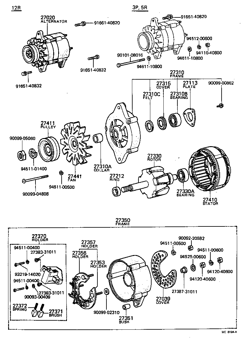 27020-46032 ALTERNATOR ASSY product image