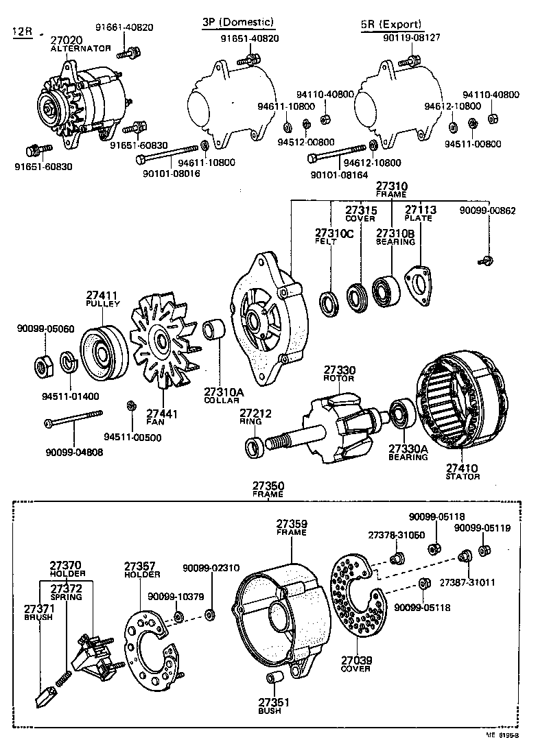 27020-46032 ALTERNATOR ASSY product image